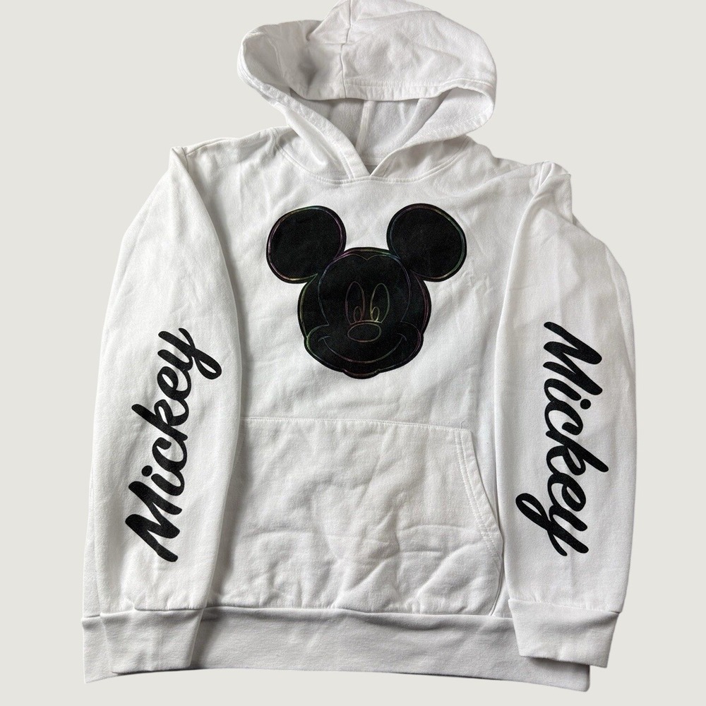 Disney Mickey Mouse Youth Hoodie White Embossed Mult Color Outline 2XL (19)